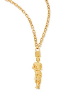Golden Aquarius Zodiac Necklace, 36L   Valentino   Gold