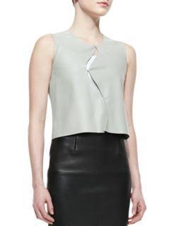 Womens Wave Leather Vest, Gray   Raoul   Grey (MEDIUM)