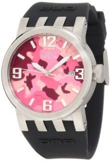 Invicta Women's 10465 DNA Pink Camouflage Dial Black Silicone Watch at  Women's Watch store.