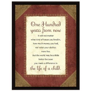 One Hundred Years From Now Framed Plaque   Decorative Plaques