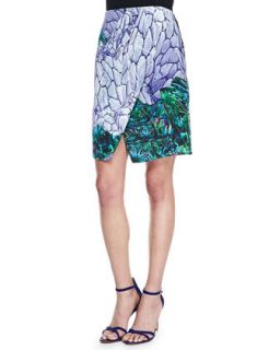Womens Locked Notched Printed Skirt   Dion Lee   Desert forest (AUS12/US6)