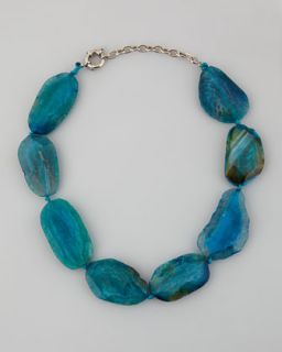 Chunky Agate Collar Necklace, Blue   Panacea   Blue