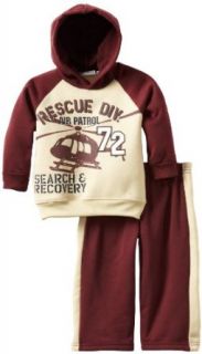 Little Rebels Boys 2 7 Two Piece Rescue Div Set, Wine, 2T Clothing