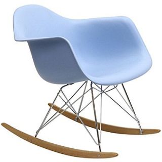 Modway Rocker Molded Plastic Lounge Chair, Blue