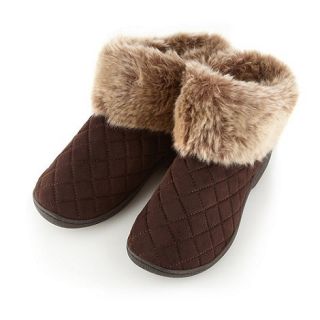Isotoner Brown faux fur cuff slipper boots