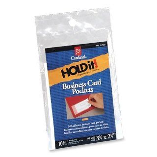Cardinal Brands, Inc Cardinal Brands, Inc Business Card Pockets,Side Load,3 .5 in.x2 3 8 in.,10 PK,Clear   Business Card Holders