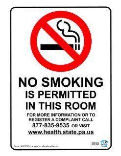 No Smoking In This Room Sign NHE 7876 Pennsylvania No Smoking  Business And Store Signs 