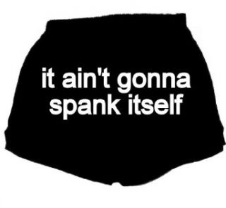 FDT Womens Fitness Workout Athletic Short It Aint Gonna Spank Itself Blk Clothing
