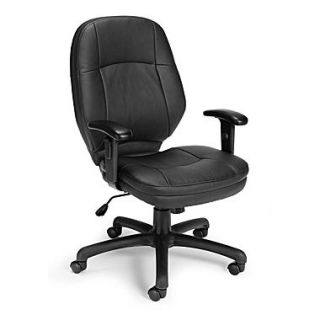 OFM™ Stimulus Series Leatherette Ergonomic Task Chair With Adjustable Arms, Black