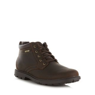 Rockport Wide fit brown leather waterproof lace up boots