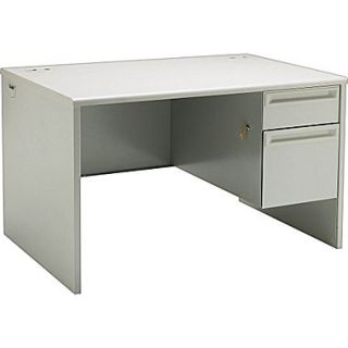 HON 38000 Series, 48 x 30 Right Single Pedestal Desk, Light Gray/Light Gray