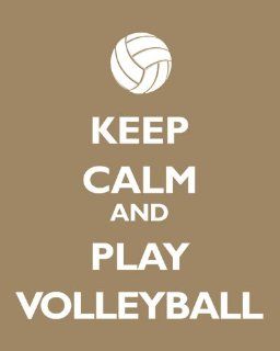 Keep Calm and Play Volleyball, premium print (khaki)   Volleyball Shirts