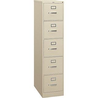 HON 310 Series 5 Drawer Vertical File Cabinet, Putty