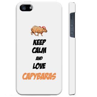 SudysAccessories Keep Calm And Love Capybaras iPhone 5 Case iPhone 5G Case   SoftShell Full Plastic Direct Printed Graphic Case Cell Phones & Accessories
