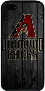Baseball Arizona Diamondbacks sport wood background shell phone micase black iphone 5 phone shell mobile phone accessories (TPU material) Cell Phones & Accessories