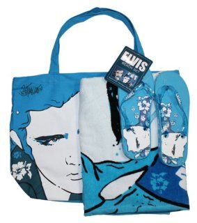 Elvis Beach Towel, Flip Flop and Tote Bag Set  