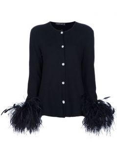 Louis Feraud Vintage Feather Cuffs Cardigan