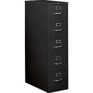 HON 210 Series Vertical File Cabinet, 28 1/2 5 Drawer, Legal Size, Black
