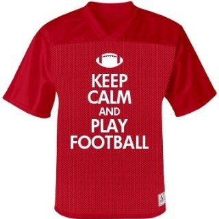 Keep Calm & Play Football Unisex Augusta Replica Football Jersey Sports & Outdoors