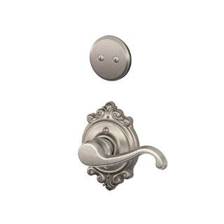 Schlage F94 CLT BRK RH Callington Lever Right Handed Dummy Interior Pack with Deadbolt Cover Plate and Decorative Brookshire Rose   Door Handles  