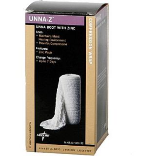 Medline Zinc Unna Boot Bandages, 10 yds L x 4 W, 12/Pack