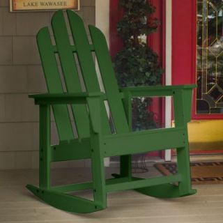 POLYWOOD® Recycled Plastic Long Island Adirondack Rocking Chair   Green   Outdoor Rocking Chairs