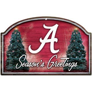 NCAA Alabama Crimson Tide 11 By 17 Inch Season's Greetings Wood Sign  Sports Fan Decorative Plaques  Sports & Outdoors