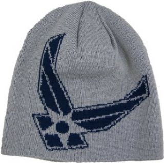 United States Air Force Wings Logo Military Knit Cap   Grey Woven Beanie Skull Hat Clothing