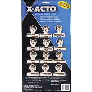 X ACTO Bulldog Magnetic Clips, #2, 2 1/4 Wide, 1/2 Capacity, SR, 12/Pk