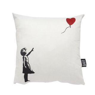 We Love Cushions Banksy inspired girl with balloon cushion