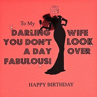 FIVE DOLLAR SHAKE   Darling Wife Happy birthday card