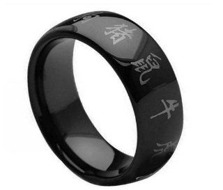 Mens Rings for Less M 201   Black Tungsten Wedding Band Size 5 Jewelry