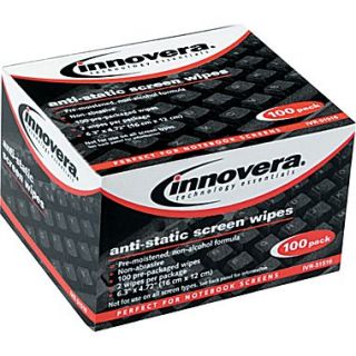 Innovera Antistatic Screen Cleaning Wipe, Unscented, White, 4 3/4(W) x 6 1/4(L), 100/Pack