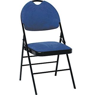 Bridgeport XL™ Fanfare™ Fabric Deluxe Folding Chairs, 4/Pack,Navy