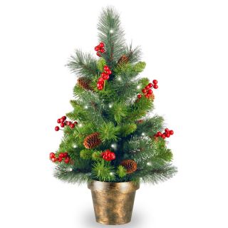 2 ft. Crestwood Spruce Pre Lit Battery Operated LED Christmas Tree   Christmas Trees