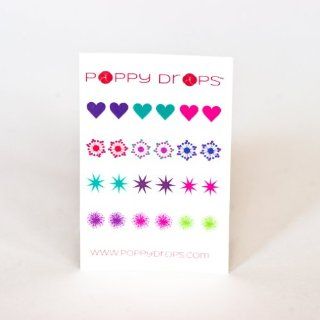 Let's Party Collection   Poppy Drops Temporary Tattoo Earrings Health & Personal Care