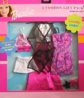 Barbie 3 Fashion Gift Pack   Lovely Looks Charming By Day Dazzling By Night (2001) Toys & Games