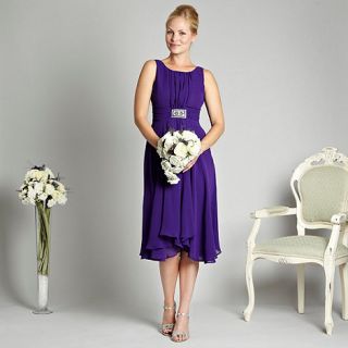 Debut Purple pleat front embellished cocktail dress