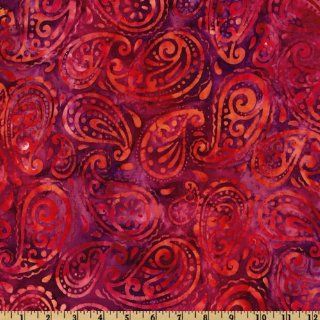 44'' Wide Cassie Batik Paisley Purple Fabric By The Yard