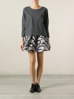Kenzo Palm Print Denim Skirt   Start