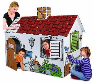 Discovery Kids Cardboard Color and Play Play House Toys & Games
