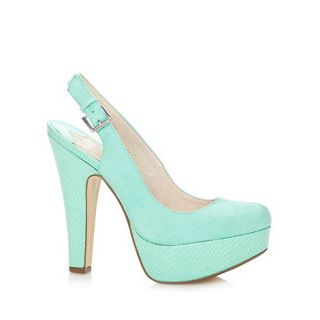 Faith Green suede effect slingback court shoes