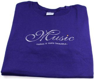 CMC T Shirt "Music Makes It More Beautiful", XXL   Purple Musical Instruments