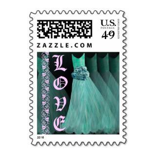 TEAL Bridesmaid Dresses Wedding Stamp