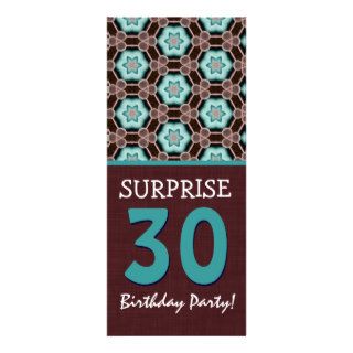 30th Surprise Birthday Aqua and Chocolate V2 Custom Invitation