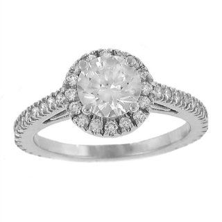 Halo Style Pave Diamond Engagement Ring Jewelry