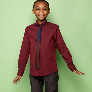 bluezoo Boys wine shirt and tie set