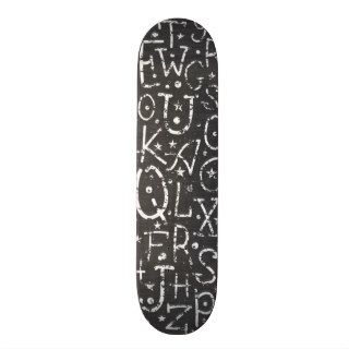Chalkboard alphabet letters pattern skate board decks