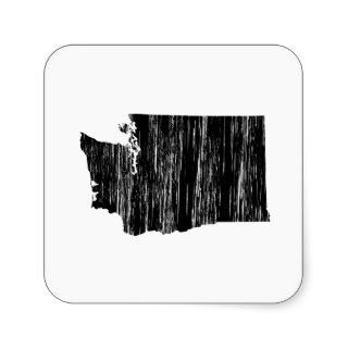 Distressed Washington State Outline Square Sticker