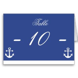 Blue and White Wedding Table Numbers Greeting Cards